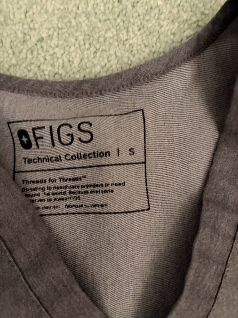 Figs Heather Gray V-Neck Scrub Top